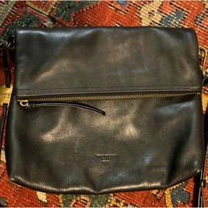 Margot New York Robbie Foldover Crossbody Black 100% Leather